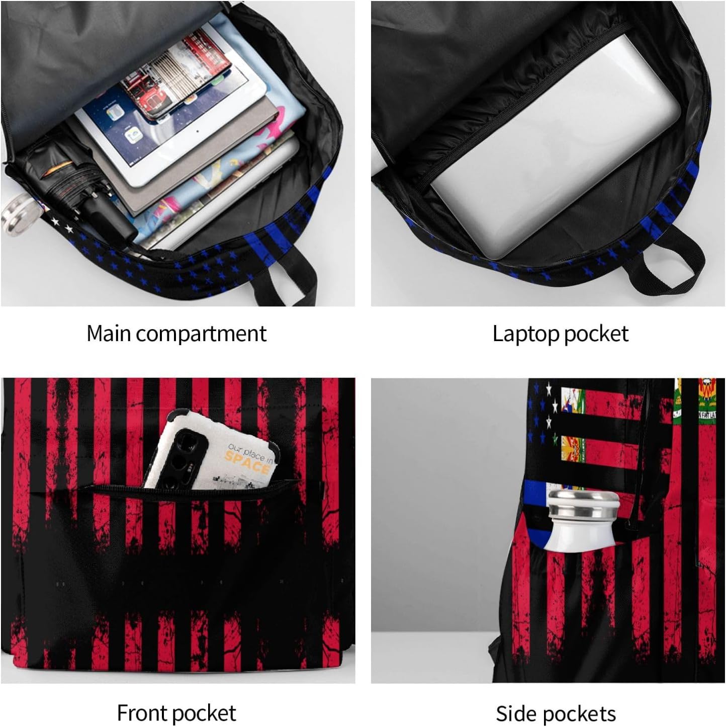 Haitian American Flag Haitian Roots Large Travel Backpack Casual Backpacks Laptop Daypack Working Rucksack Lightweight Back Pack Sports Bag with Adjustable Shoulder Strap