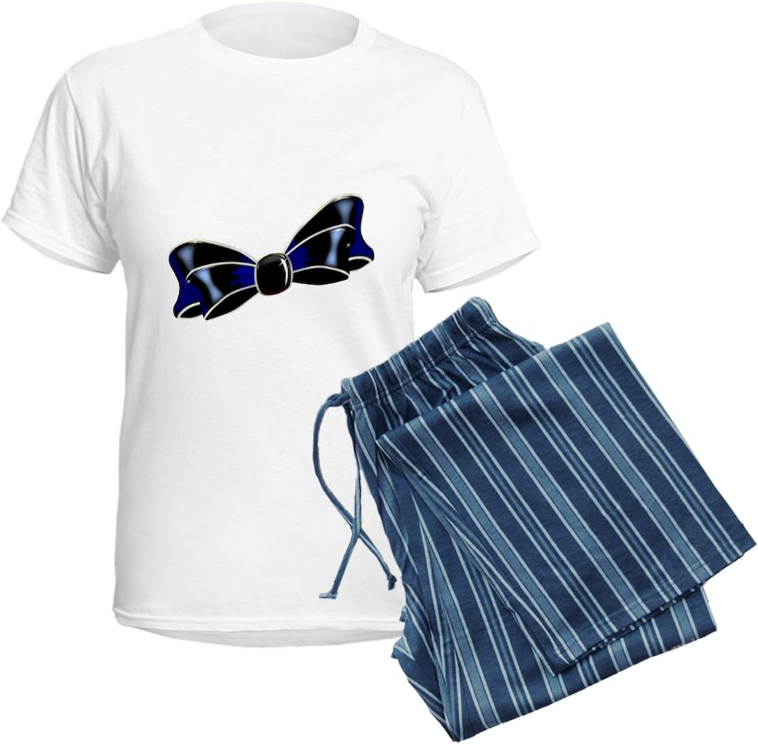 CafePress Black Silk Bow Pajamas Women's Novelty Cotton Pajama Set, Comfortable PJ Sleepwear