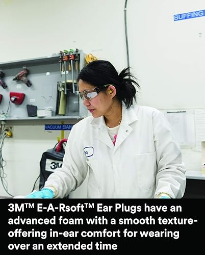 Miniatura 4 de 3M tapones para los oídos 500 paresbotella de recarga para dispensador One Touch E-A-Rsoft amarillo neón explosiones 391-1010 sin cable desechable