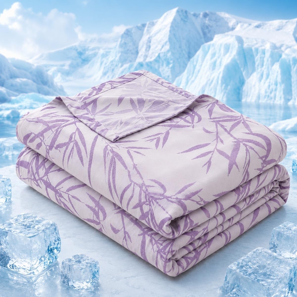 Couverture rafraîchissante contre les sueurs nocturnes grand plaid d'été violet