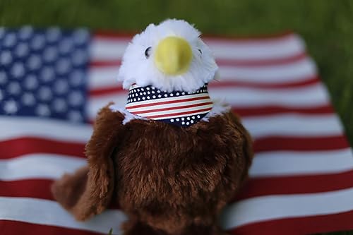 Miniatura 5 de Plushland Adorable águila americana de peluche de 8 pulgadas para niños, lindo regalo para vacaciones, cumpleaños, día de San Valentín, TDAH,