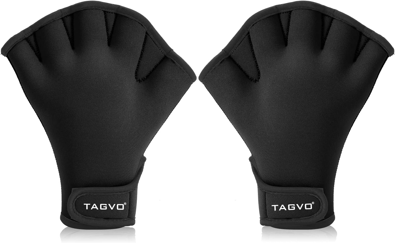 TAGVO Aquatic Gloves for Helping Upper Body Resistance, Webbed Swim Gloves with Wrist Strap, Well Stitching, No Fading, Sizes for Men Women Adult Children Aquatic Fitness Water Resistance Training