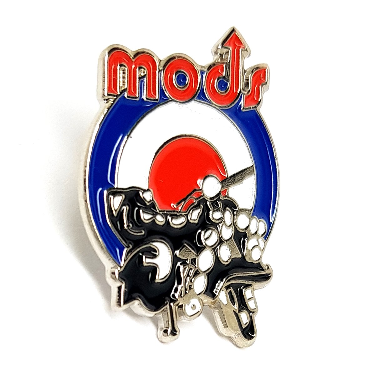 ShopiyalMods Arrow Target Roundel With Black Scooter Metal Enamel Pin Badge Brooch