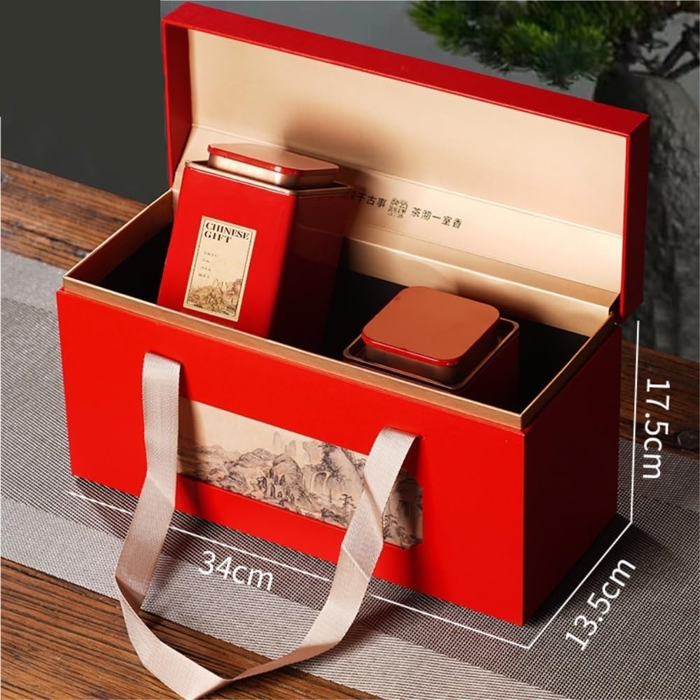 Organizador de Bolsitas de Té Lata cuadrada retro, contenedor de almacenamiento de té a granel, lata sellada, juego de té, caja de regalo de lata doble/cuatro latas, lata vacía Organizador de Té Conte