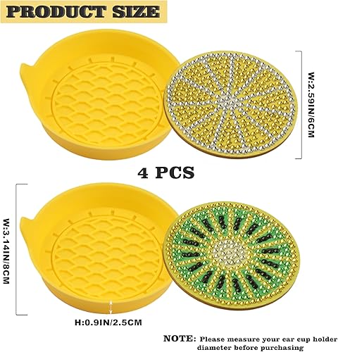 Miniatura 6 de UMILAY Paquete de 4 posavasos universales de silicona antideslizantes con diseño de diamantes, kits de posavasos de pintura de diamantes, tapete