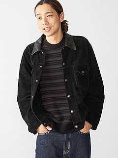 60s Suede Trucker Jacket 114-30-0019 114300019: Black 60s Suede Trucker Jacket 114-30-0019 114300019: Black