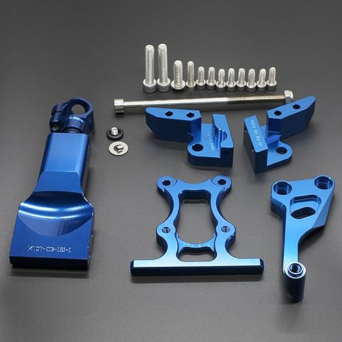 Miniatura 23 de FXCNC Racing motocicleta CNC amortiguador de dirección estabilizador amortiguador de montaje kit compatible con MT07 FZ07 MT-07 FZ-07 2014-2019 Rojo