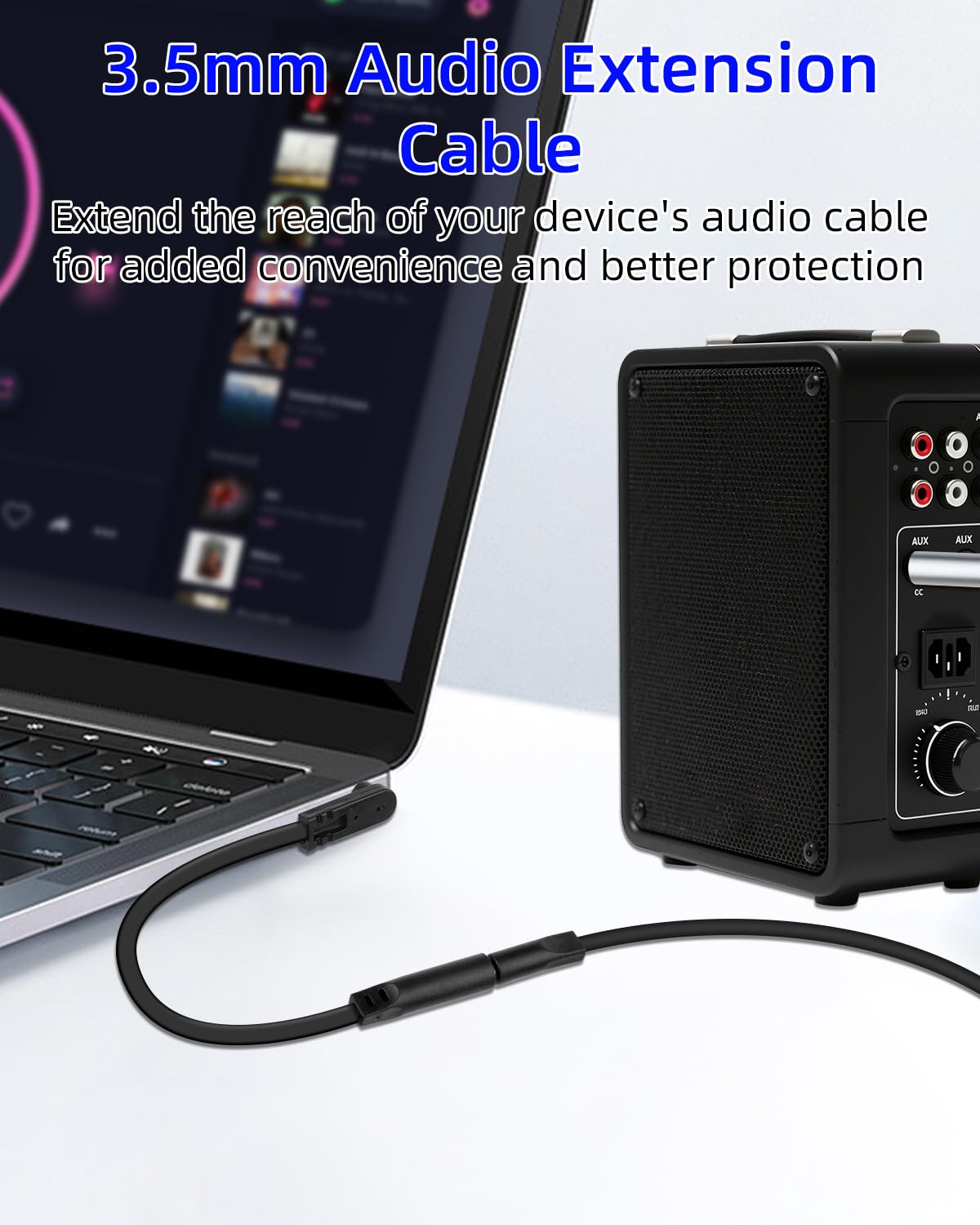 Przedłużacz audio 3,5 mm (wtyczka kątowa do gniazda)