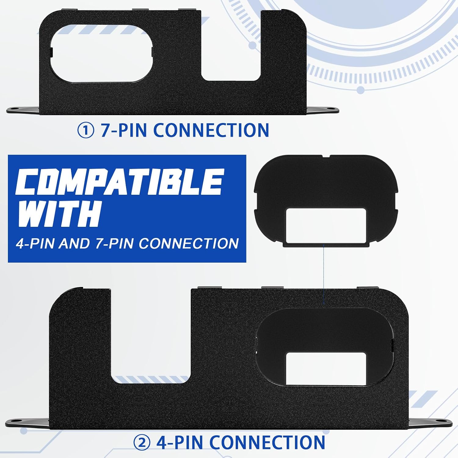 Frienda Rear Bumper Cover Plate Compatible with Maverick 2022 2023 2024 2026 Accessories Rear Bumper Hitch Protection Hitch Surround Protection with 4/7-pin Connector