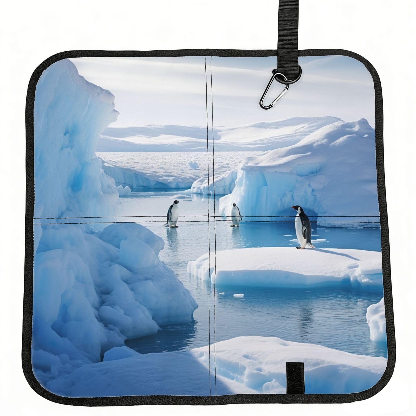 YGLHBDPBF Penguin Antarctica Print Camping seat cushion,Foldable Sitting Pads,Save Backpack Space for Hiking