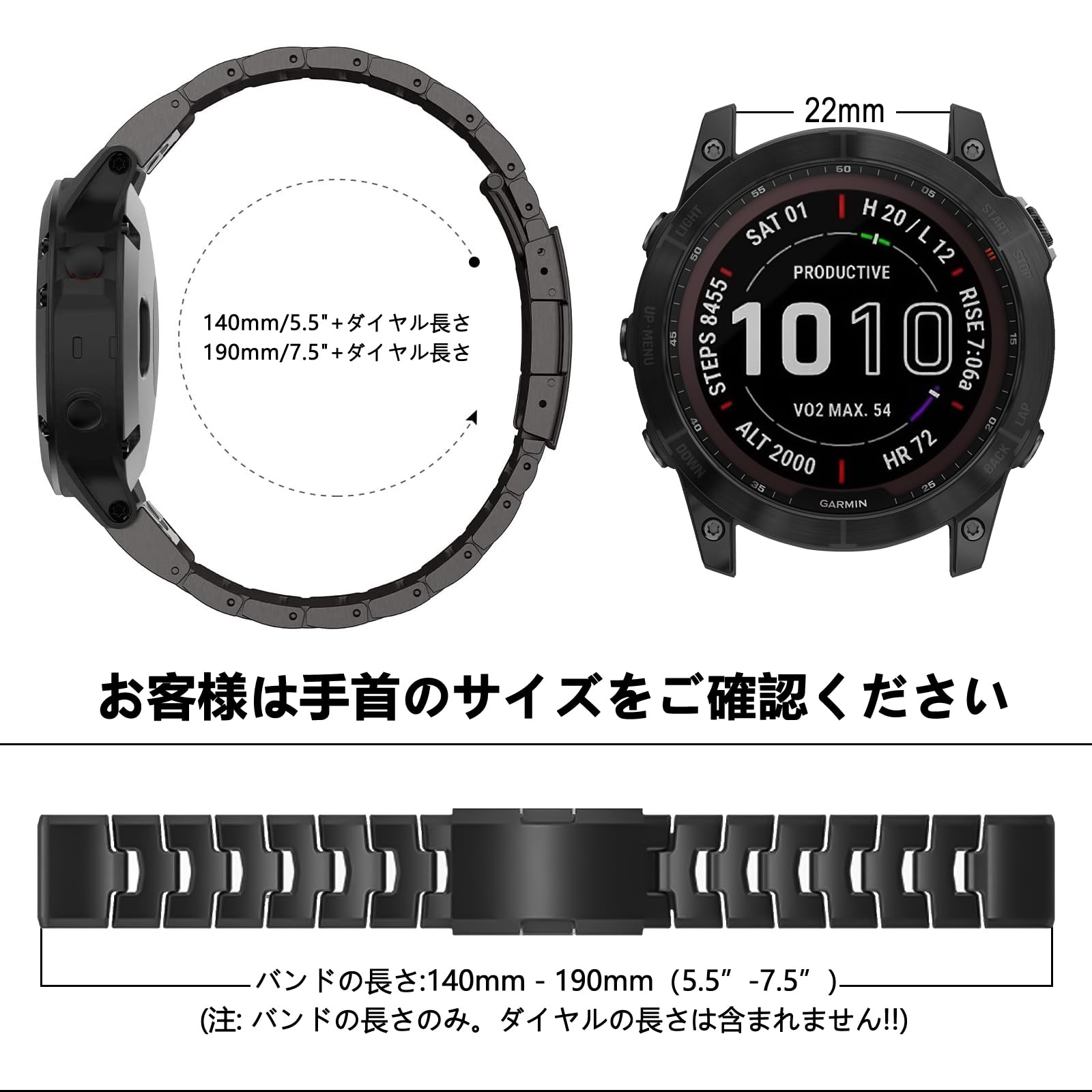 Amazon.co.jp: [AiMaoo] QuickFit 22mm チタン製バンド GARMIN