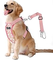 Vista 5 de cinturón de seguridad para perro, arnés de coche con hebilla ajustable para perro, cinturón de seguridad de nailon para mascotas, resistente