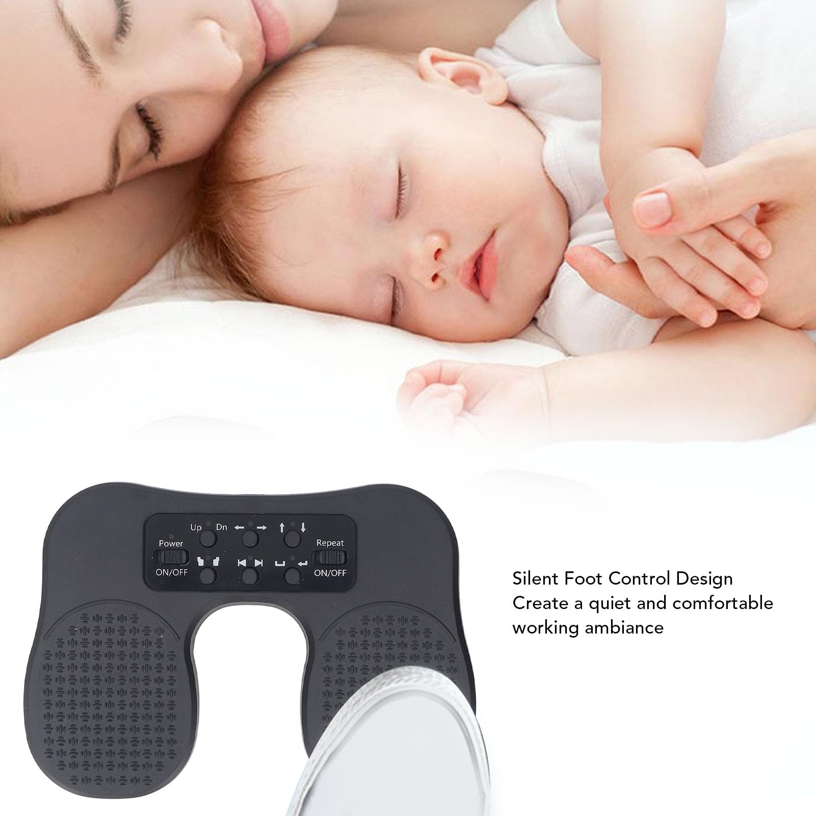 Cordless Music Page Turner Pedal, Silent Rechargeable Foot Pedal for iPad Android Tablets Phones, Page Up Down Left Right Keys Space Enter for Goodnotes. Wi Fi BT USB C