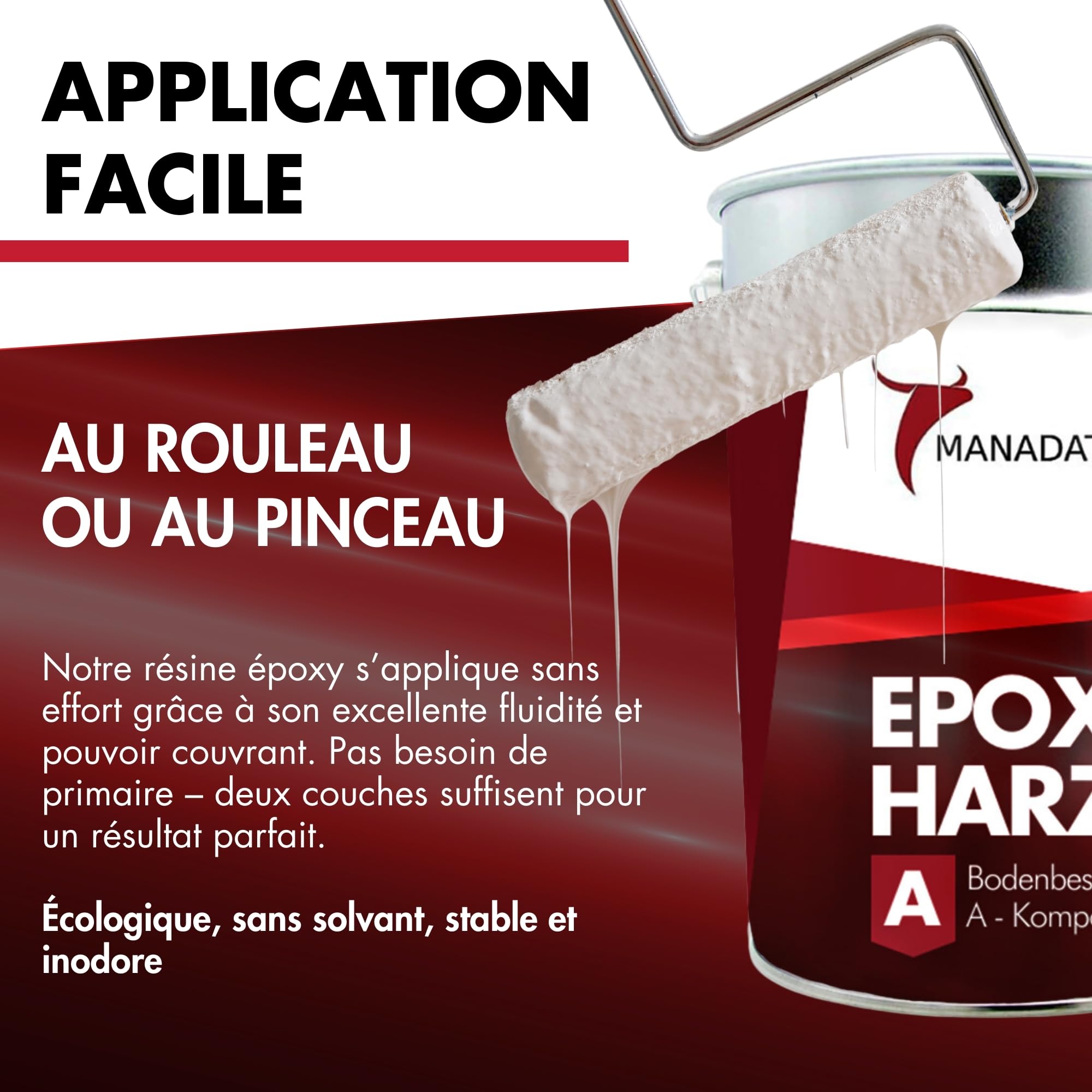Revêtement de sol époxy 2K 2,5 kg RAL 9001 Blanc crème sans solvant écologique inodore haute résistance aux chocs