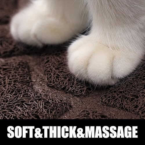 Miniatura 2 de Yimobra Tapete de arena para gatos, 24 x 20 pulgadas, con malla de bloqueo de arena, tapete suave para atrapar la arena, fácil de limpiar,