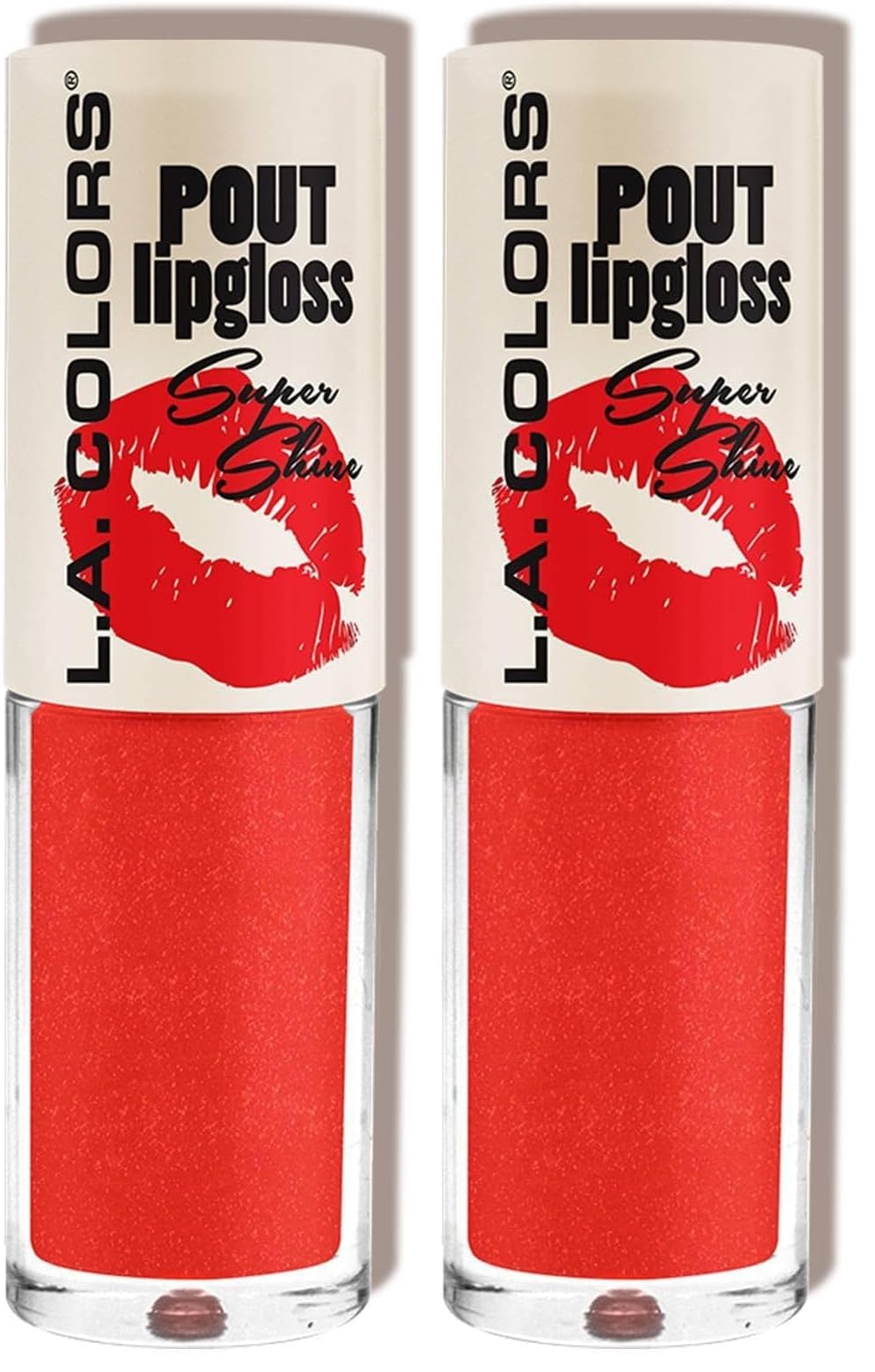 L.A. COLORS Pout Shiny Lipgloss, Juicy CLG651 (Pack of 2)