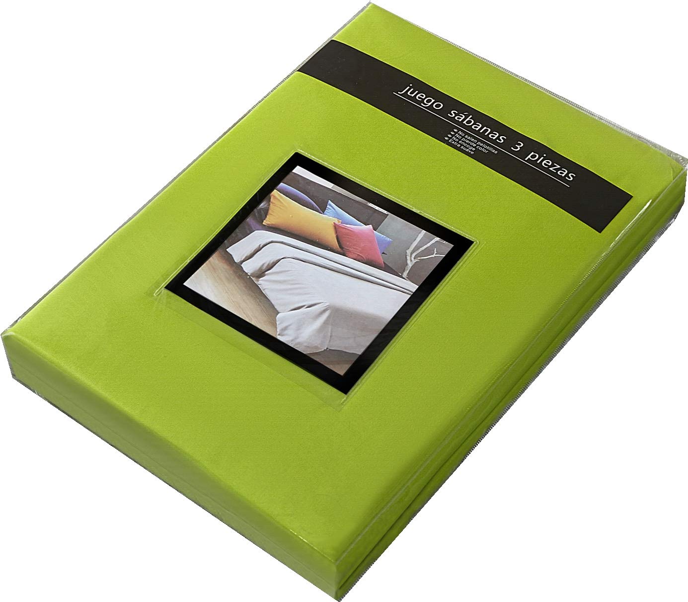 TIENDA EURASIA® Juego 3 Sábanas de Cama 150cm - Microfibra Transpirable - Tacto Suave (CAMA150-150X190/200 cm, Verde)