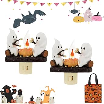 MGSTN 2024 Ghost Campfire Flickering Nightlight, Ghost Campfire