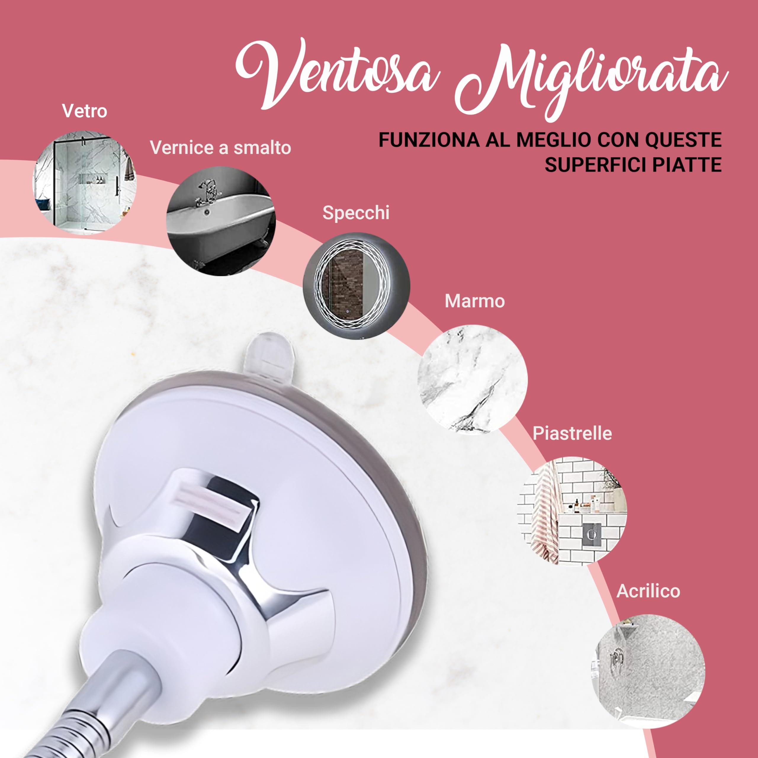 Mirrorvana Specchio ingranditore 10X con collo flessibile per trucco - specchio da tavolo con ventosa per bagno, toeletta e viaggio - Magnifying Makeup Mirror - 17cm x 17cm (Rotondo)