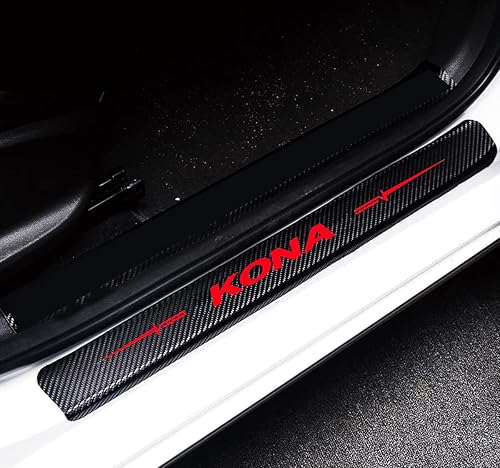 Duoles - Calcomanías reflectantes para umbral de puerta, 4 unidades, calcomanías reflectantes de fibra de carbono 4D, calcomanías para proteger la