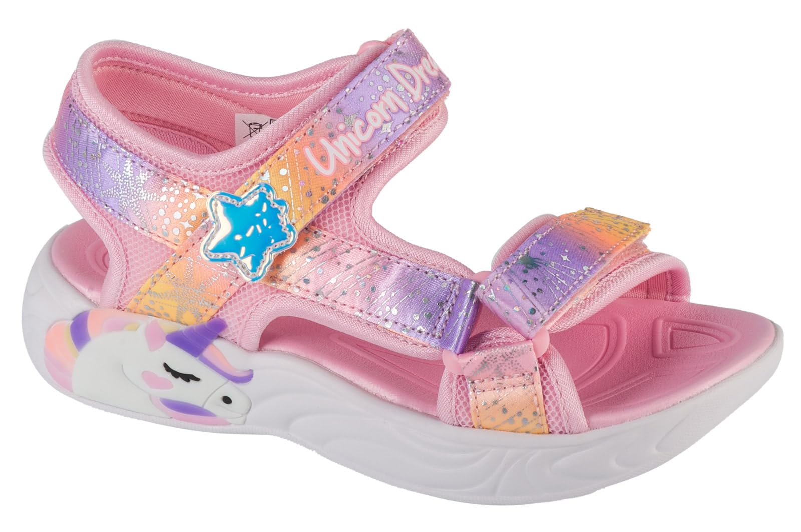 Skechers Girl's Unicorn Dreams Sandal Majestic Bliss Sneakers, Light Pink Textile/Multi Trim, 1 UK Child