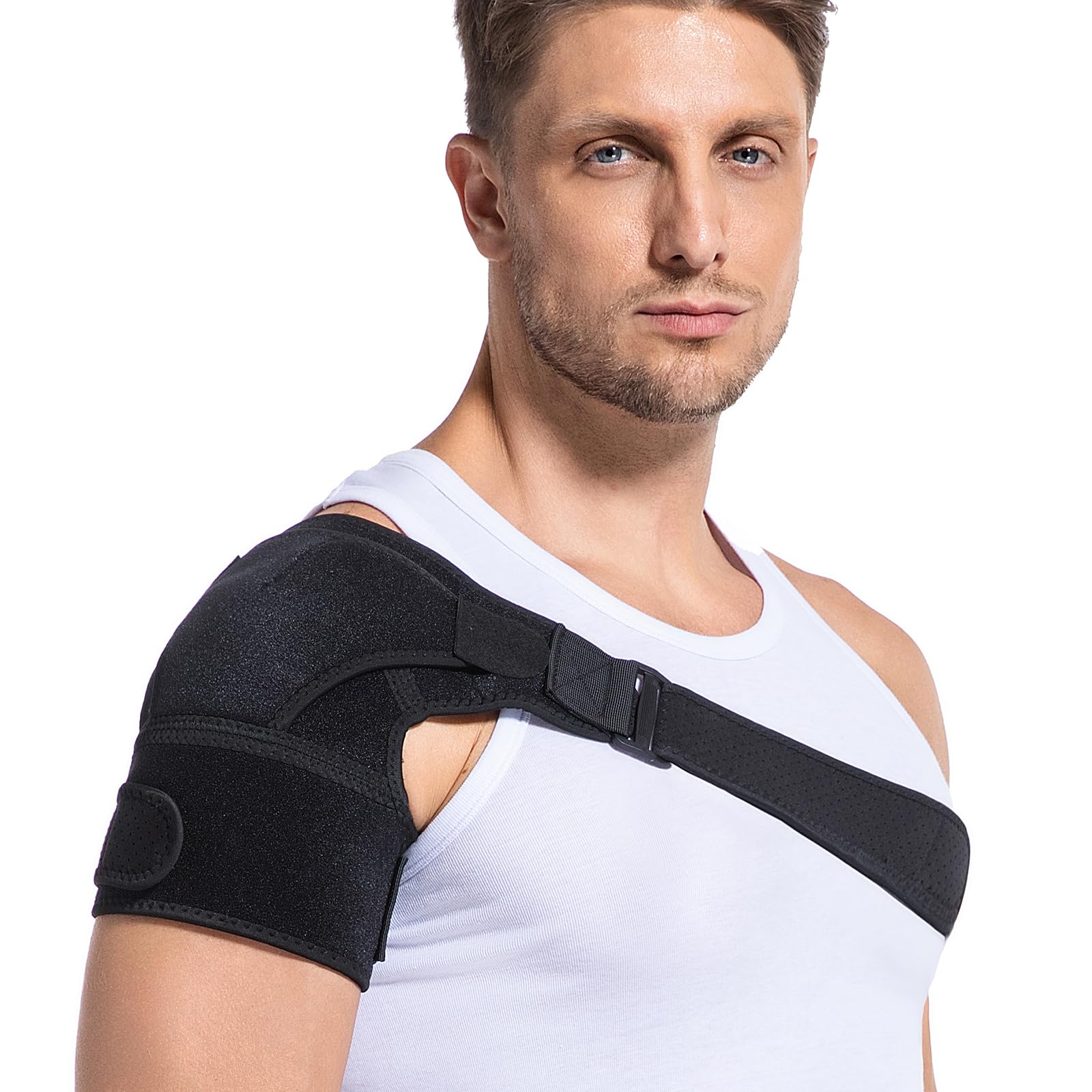 Shoulder Brace for Torn Rotator Cuff - Adjustable Arm Sling Compression Sleeve for Pain Relief Support and Preventing