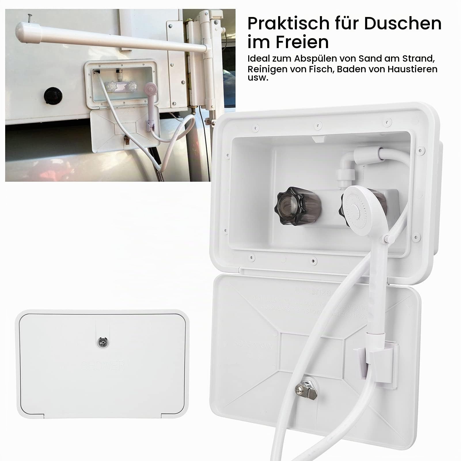 34x21cm Wohnmobil Außendusche Set RV Außendusche Box Kit