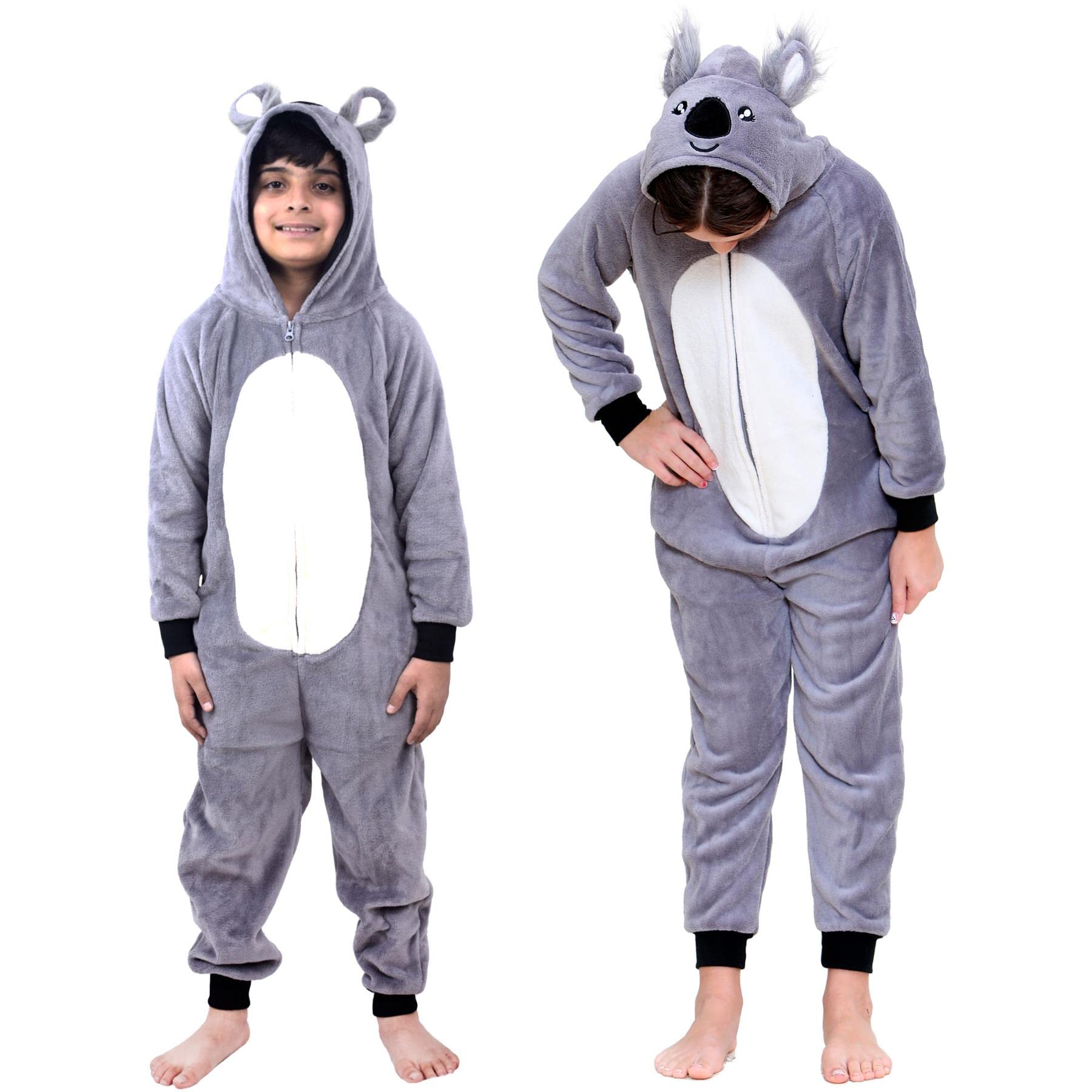 Koala Kostium Dziecięcy Kaptur Zwierzęcy Piżama Jednoczęściowy Cosplay Wszystko w Jednym Wiek 2-13 lat
