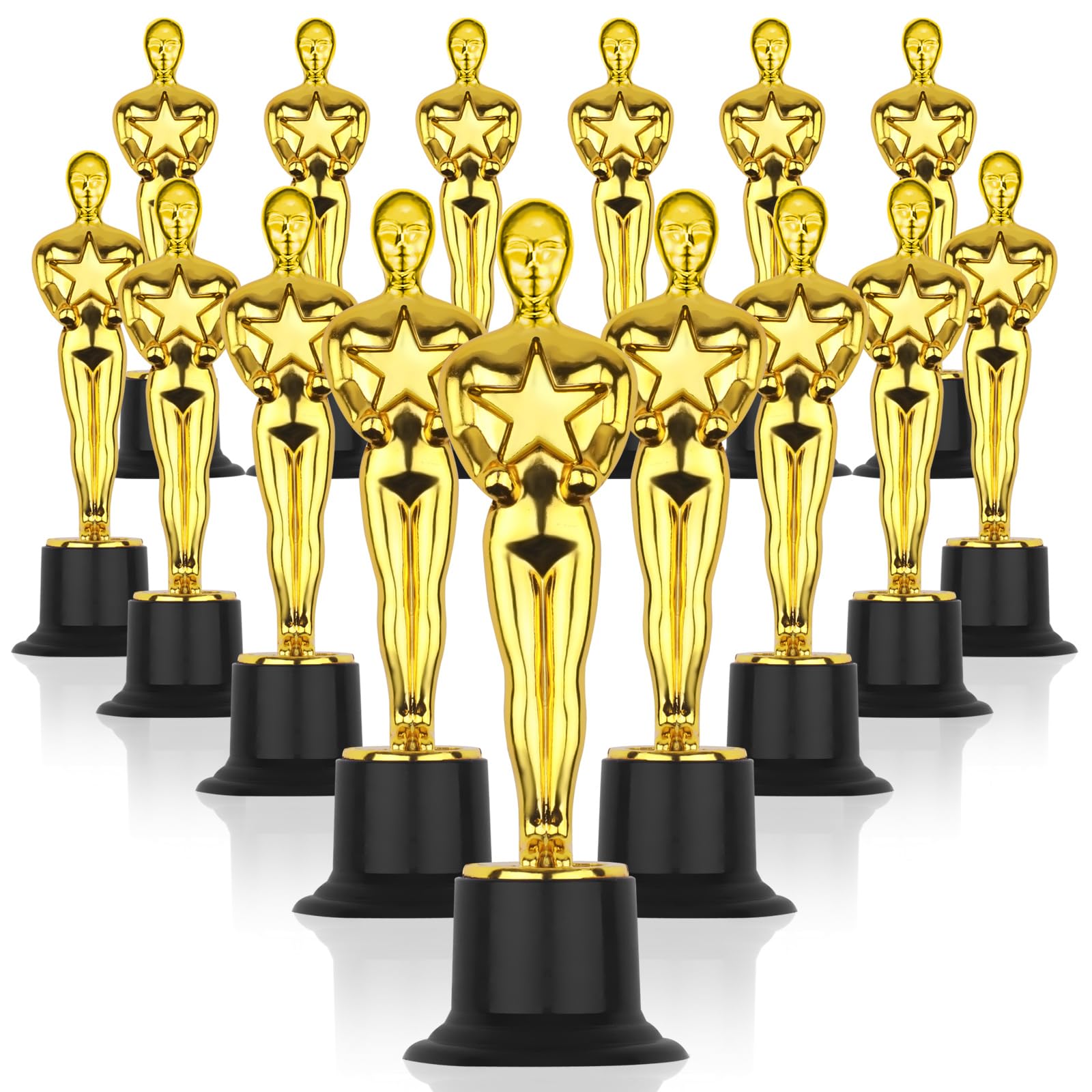 WINKIO Trofeos de oro, estatuas de premio de oro, paquete de 6 mini trofeos, premio de trofeo de plástico para competición, eventos, deportes, decoraciones de fiestas, ceremonia de premio y regalo de