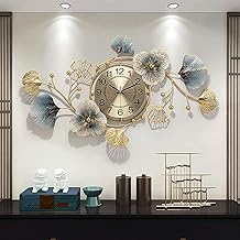 RIZIK STORE™ Metal wall hanging floral handmade wall clock multicolor ticking sound for bedroom/drawing room/hall/Dining room (36”x21”) (Design 1)