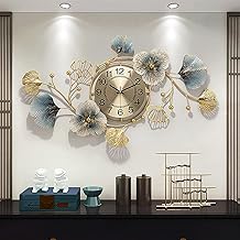 RIZIK STORE™ Metal Wall Hanging Floral Handmade Wall Clock Multicolor Ticking Sound for Bedroom/Drawing Room/Hall/Dining Room (36”x21”) (Design 1)