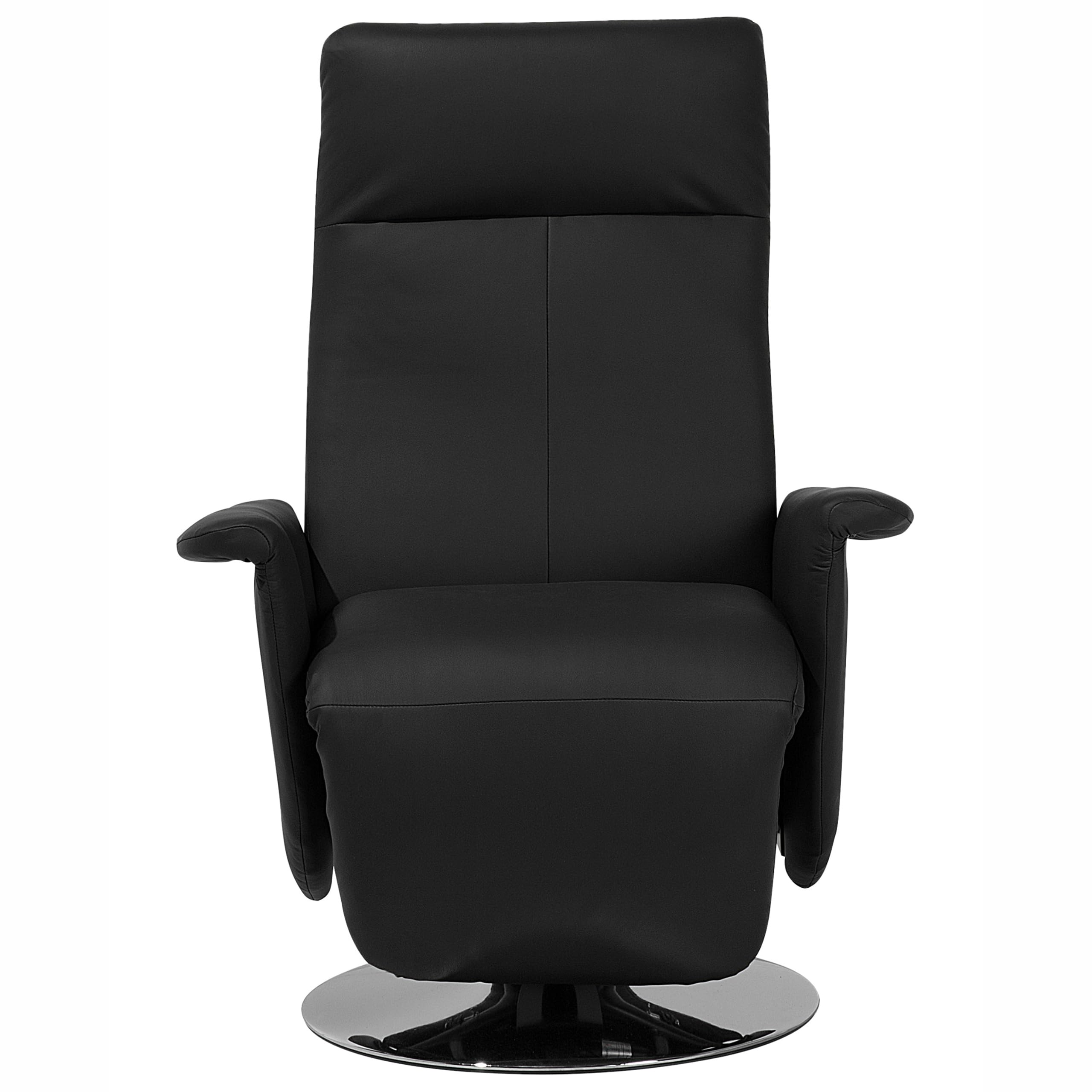 Beliani Eleganter Wohnzimmer Sessel Kunstleder schwarz elektrisch verstellbar Prime