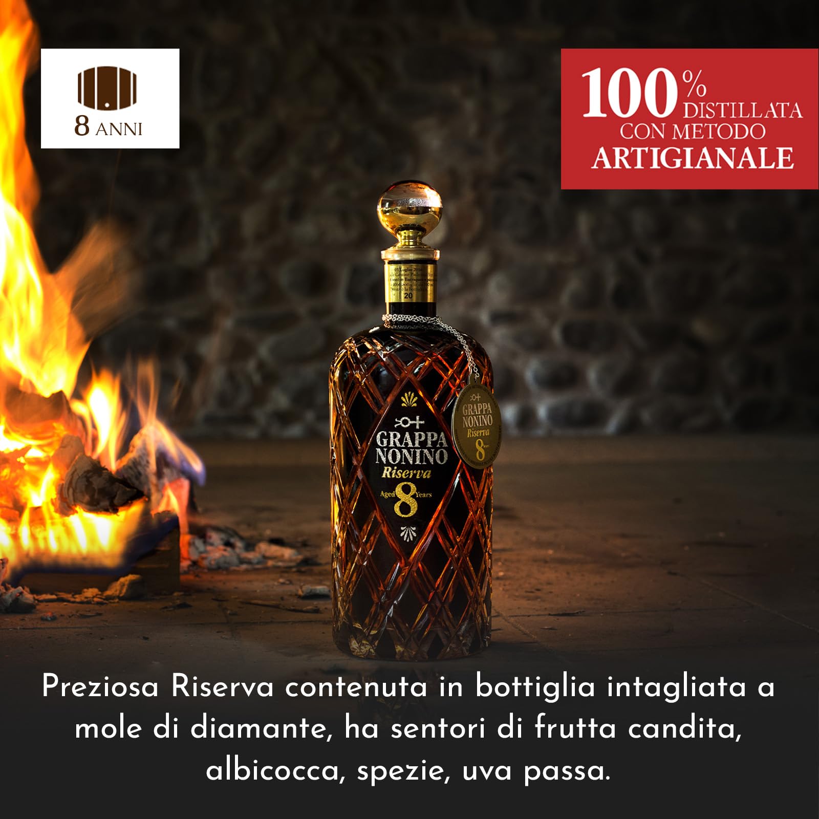NV Grappa Nonino Riserva 8 Anni, Grappa Italiana - 1 x 0.7 l