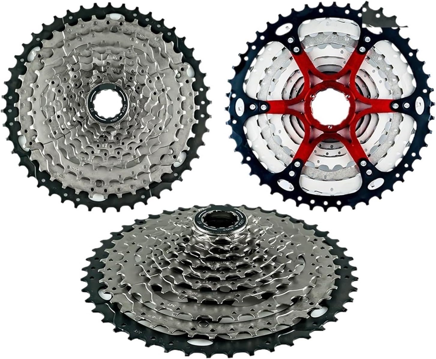 1PCS Bicycle Cassette 10 Speed Bike Freewheel 11-42T / 11-46T 11-50T Aluminum Alloy Bracket, Free A Adapter