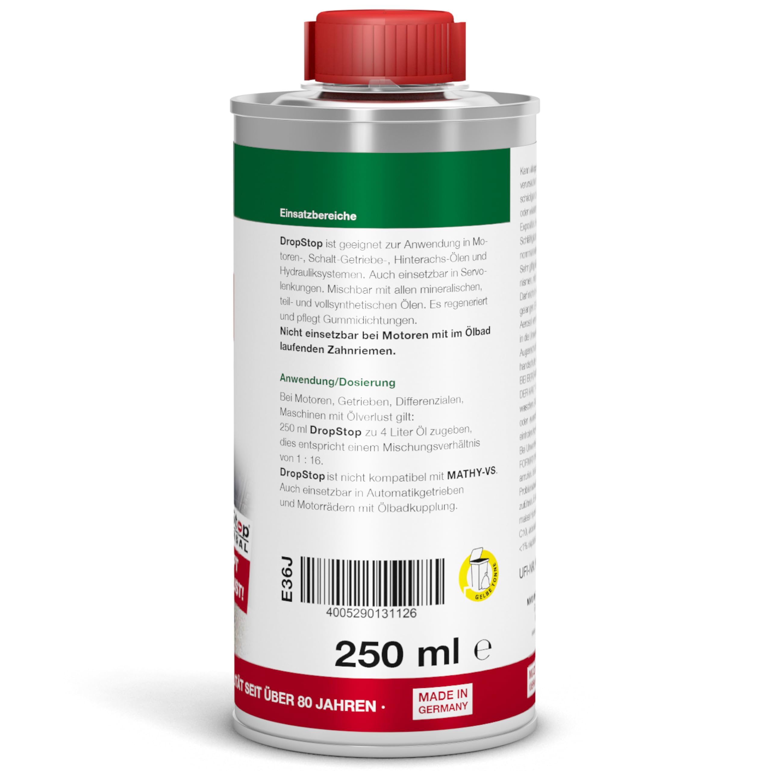 MATHY-DropStop Dichtungs-Additiv, 2 x 250 ml, Hochwirksames Öl Additiv