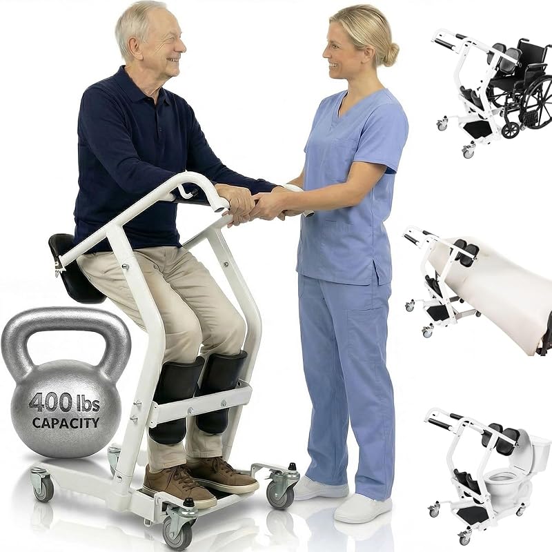 Vive Mobility Sit to Stand Patient Lift for Handicapped - Stand Assist Lift | Aid for Home Care Use - Elderly Lift Assist Transfer Device - Transport Chair Stand Assist for Seniors, Adults & Disabled