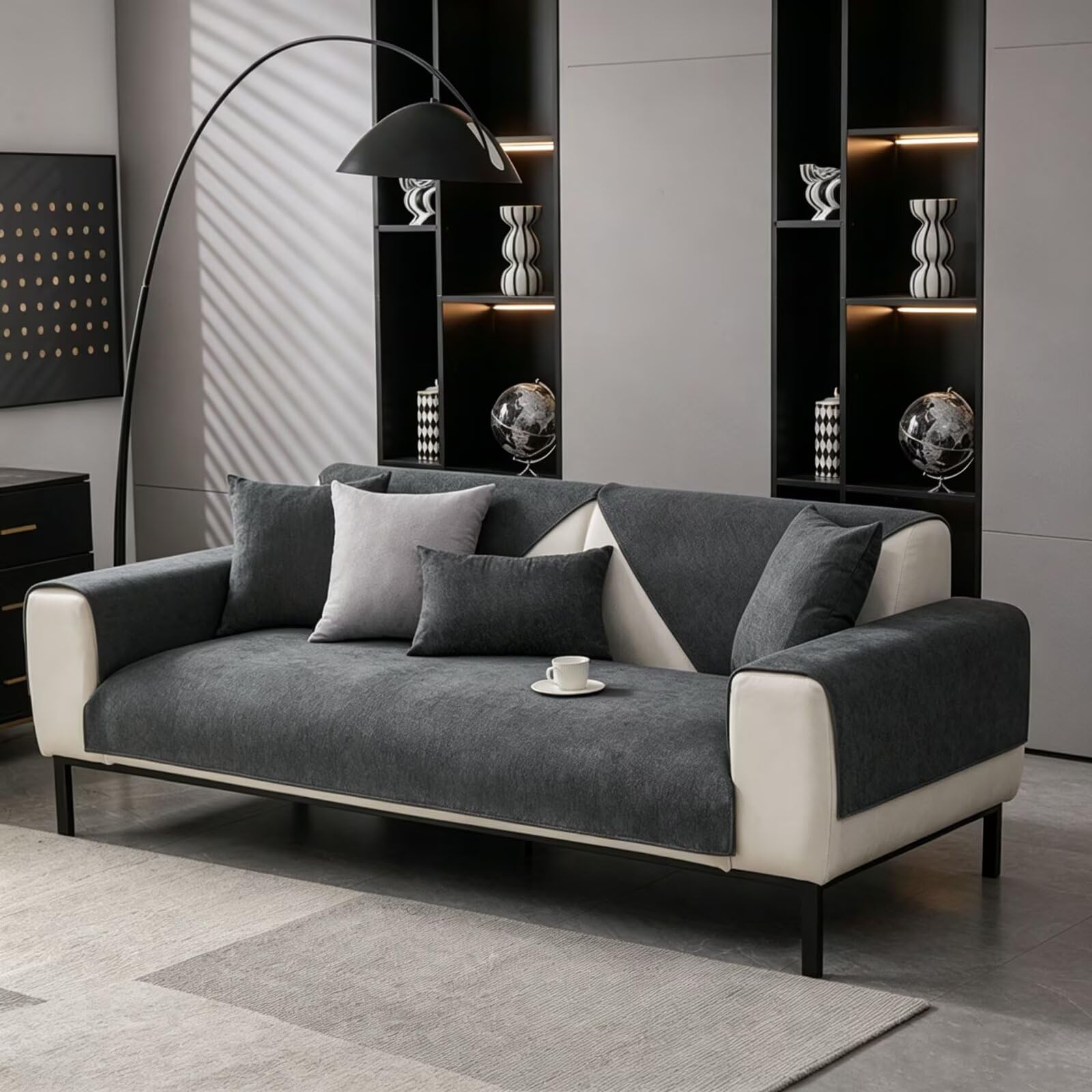 BohrenCL Sofa Überzug, Sofabezug, Sofadecken Für Sitzfläche, Sofaschoner rutschfest, Sofadecke, Sofaschutz Katze Hund, Sofaüberwurf, Couch Überzug U-Form L-Form für 1 2 3 4 Sitzer Sofa 110x240cm