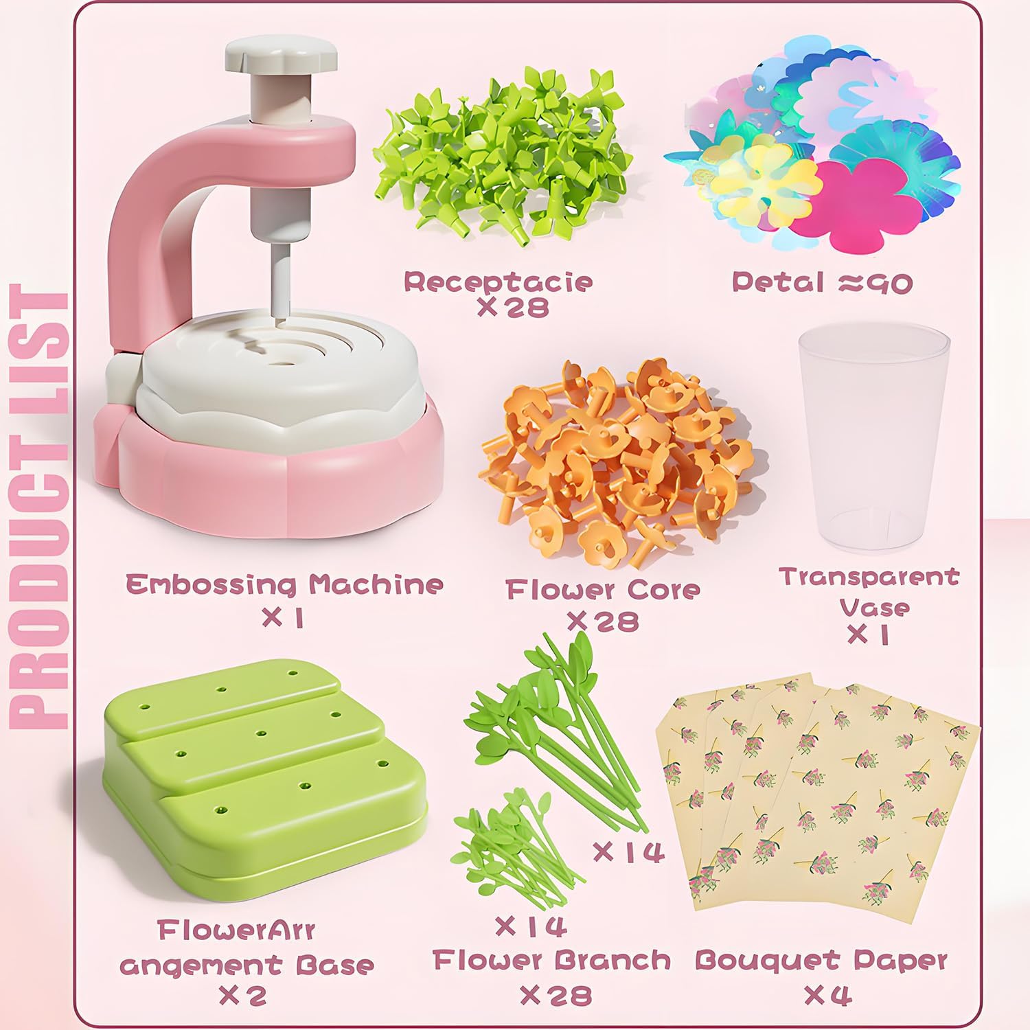 Toys for 4 5 6 7 8 12 Year Old Girl Christmas Birthday Gift Ideas, DIY Flower Bouquet Arts and Crafts Supplies Kit for Kids Learning Activities Ages 4-8-12, Summer Toys Set Toddler - Image 3