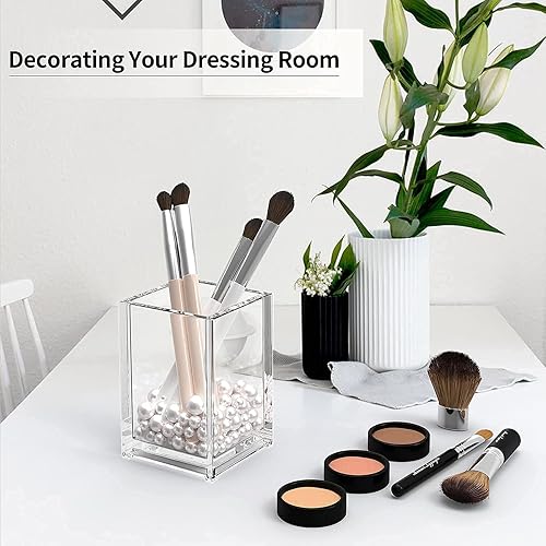 Miniatura 6 de MaxGear Portalápices de acrílico transparente para escritorio tazas de lápices soporte para accesorios de escritorio organizador de almacenamiento