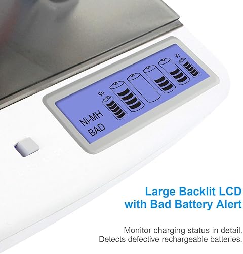 Miniatura 9 de Tenergy Paquete de 26 baterías recargables de alta capacidad, 8 pilas AA 8xAAA 4xC 4xD 2x9V y electrónica profesional inteligente de alta permanencia