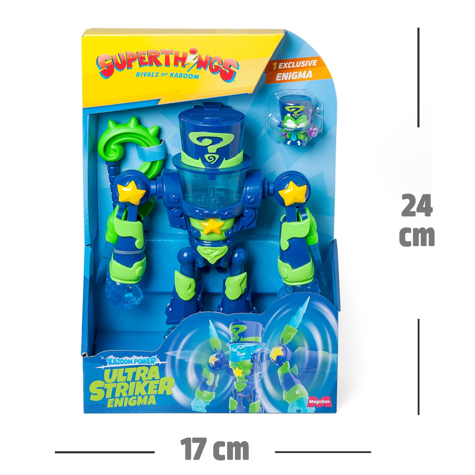 SUPERTHINGS – Ultra Striker Enigma. Robot Ultra Striker de Enigma de la Serie de TV “SuperThings Kazoom Power”. Contiene 1 Ultra Striker Robot, 1 Enigma Exclusivo, 1 Accesorio