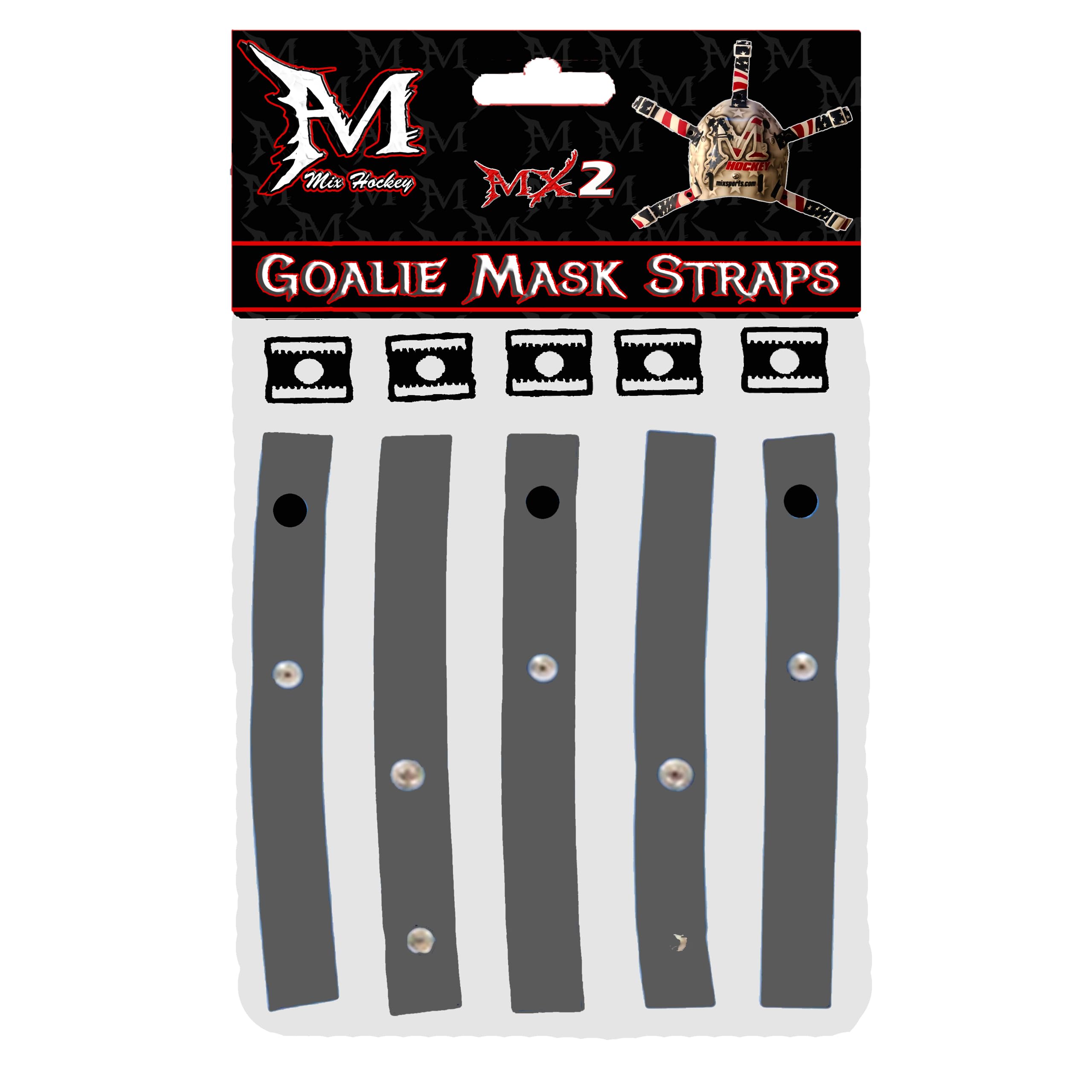 Mix Hockey Sports Open Back Goalie Helmet Harness Straps (Dark Gray)