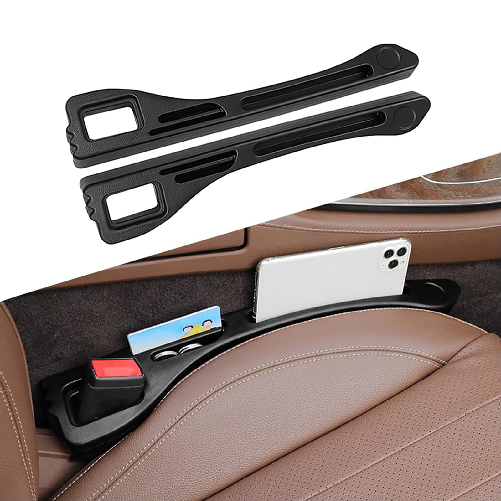 MNAAZVSOL 2 Pcs Car Seat Gap Filler, for Dacia Sandero III/Sandero Stepway 2021-2024 Seat Crevice Blocker Automotive Gap Stopper Console Side Leakproof Slot Drop Catcher Pocket