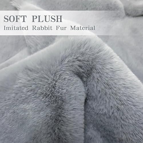 Miniatura 51 de Alfombra blanca de 3 x 3.9 pies, suave y esponjosa, de piel de oveja sintética, bonita alfombra de felpa para guardería, habitación de niños y Blanco