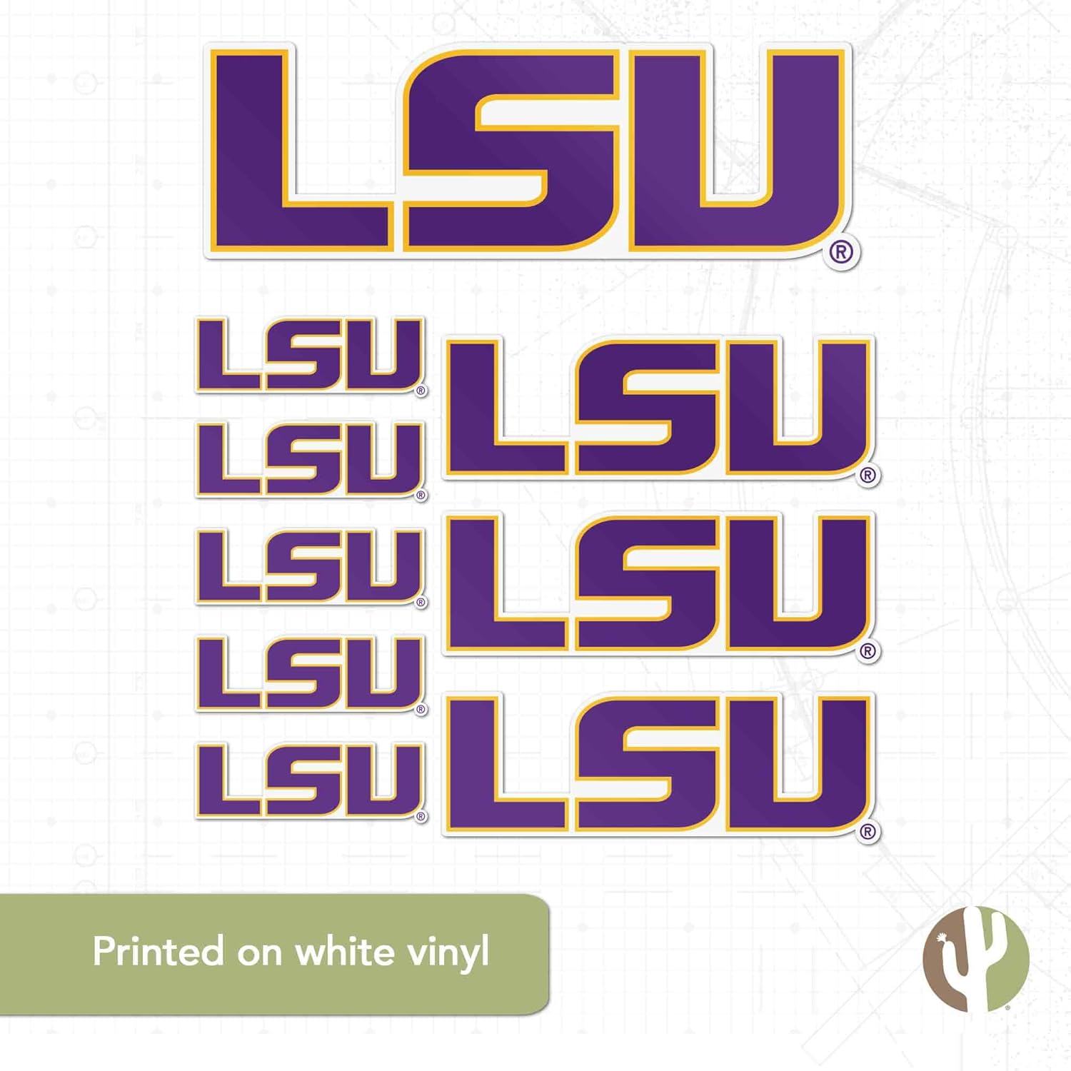Desert Cactus LSU Sticker Tigers Geaux Louisiana State University Sticker Vinyl Decals Laptop Water Bottle Car Scrapbook T3 (Type 3-1) - Image 5