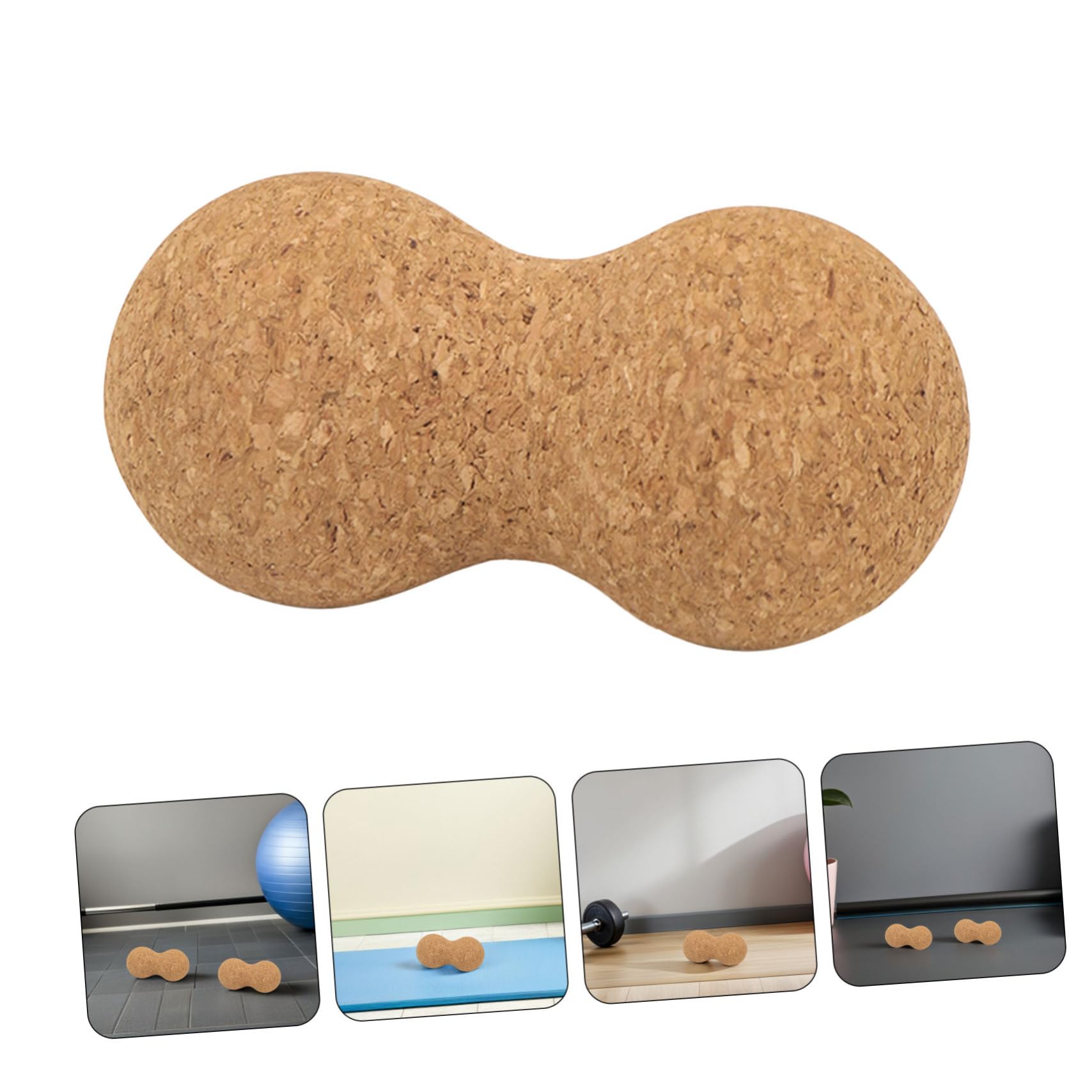 2 Piezas Bolas de Masaje de Corcho Natural para Fascia Diseño Sólido Antideslizante Herramienta Portátil para Recuperación Muscular y Terapia Profunda Espalda Cuello y Pies