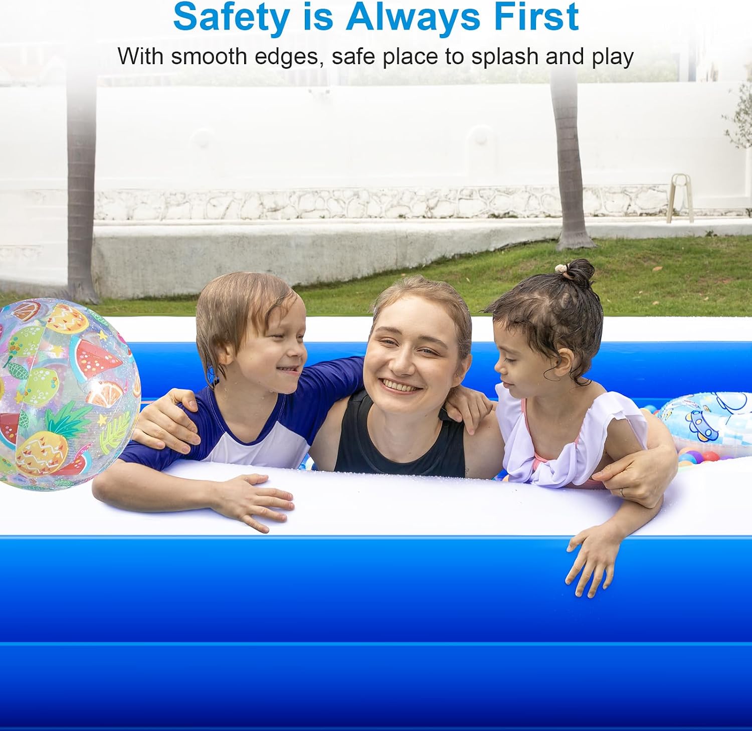 Extra Large Inflatable Swimming Pool for Adults - 180'' x 76'' x 22'' Pools Blow-Up Pool Oversized Thickened Family with Pump, Inflatable Pools for Garden, Backyard, Indoor Outdoor Water Party