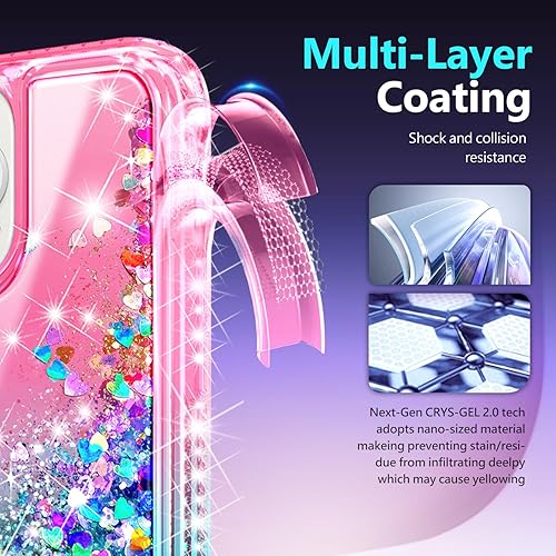 Miniatura 6 de NGB Supremacy Funda compatible con iPhone 14 Plus con protector de pantalla de vidrio templado, soporte de anillo y correa de muñeca, bonita funda