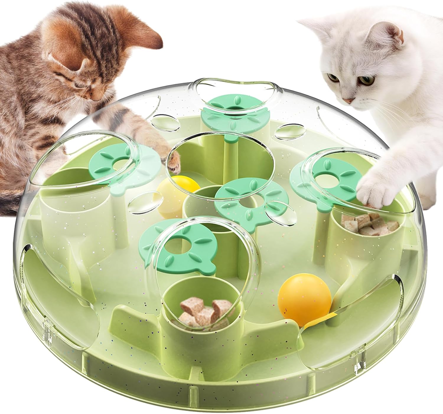KADTC 2 Ways to Play - Large Size Cat Puzzle Toy, Treat Dispenser Toys & Foraging Balls For Indoor Cats Puzzles Feeder Kitten Enrichment Slow Feeding Interactive Brain-Teasing Game U.S. Brand & Design