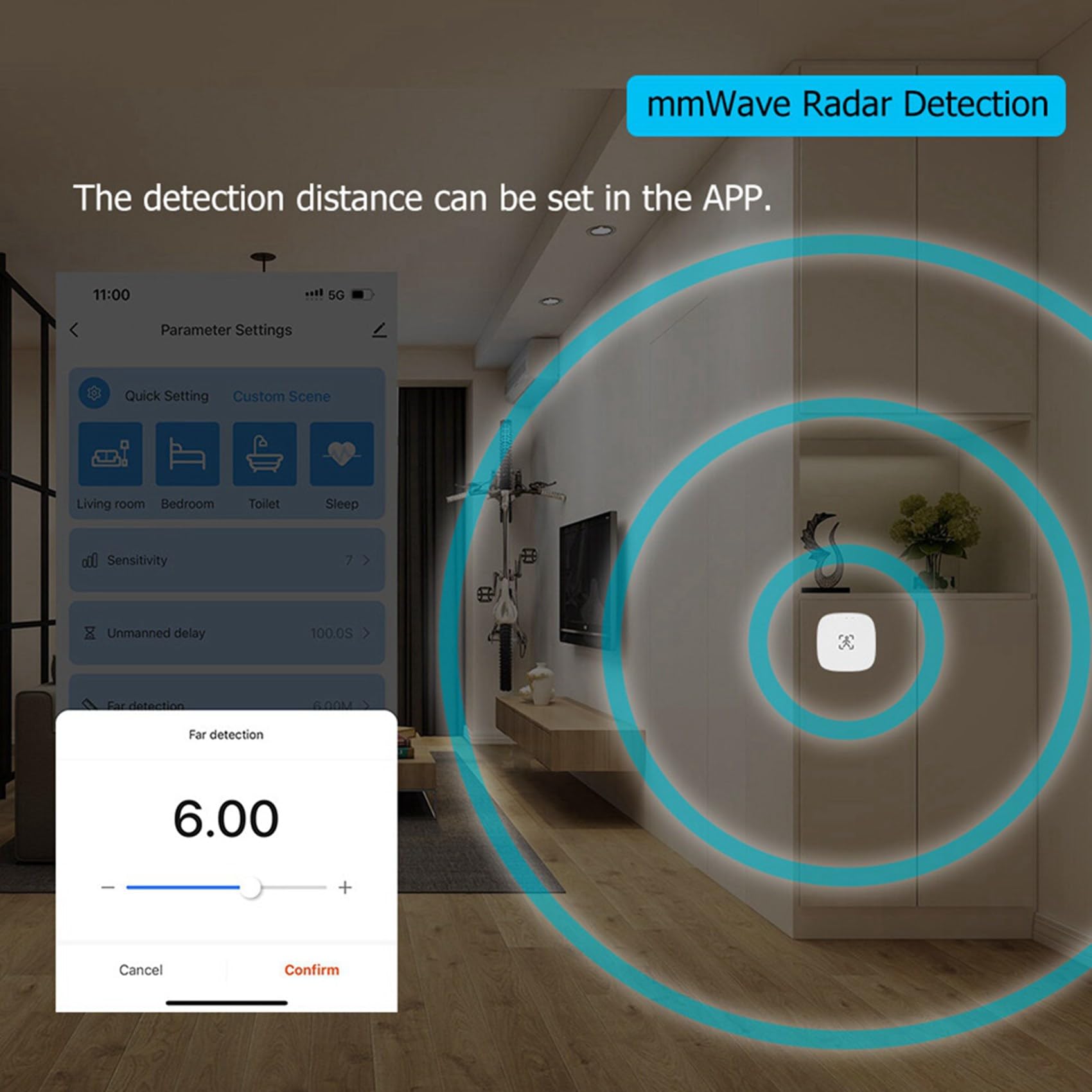 2X Sensor de Presencia Tuya ZigBee mmWave con Detección de Radar de Microondas Luminancia Sensor de Movimiento PIR Celling Mount